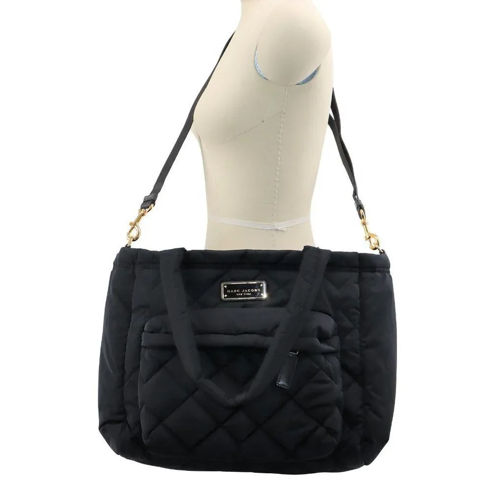 Marc Jacobs Crosby Quilted Diaper Black Nylon Baby Bag